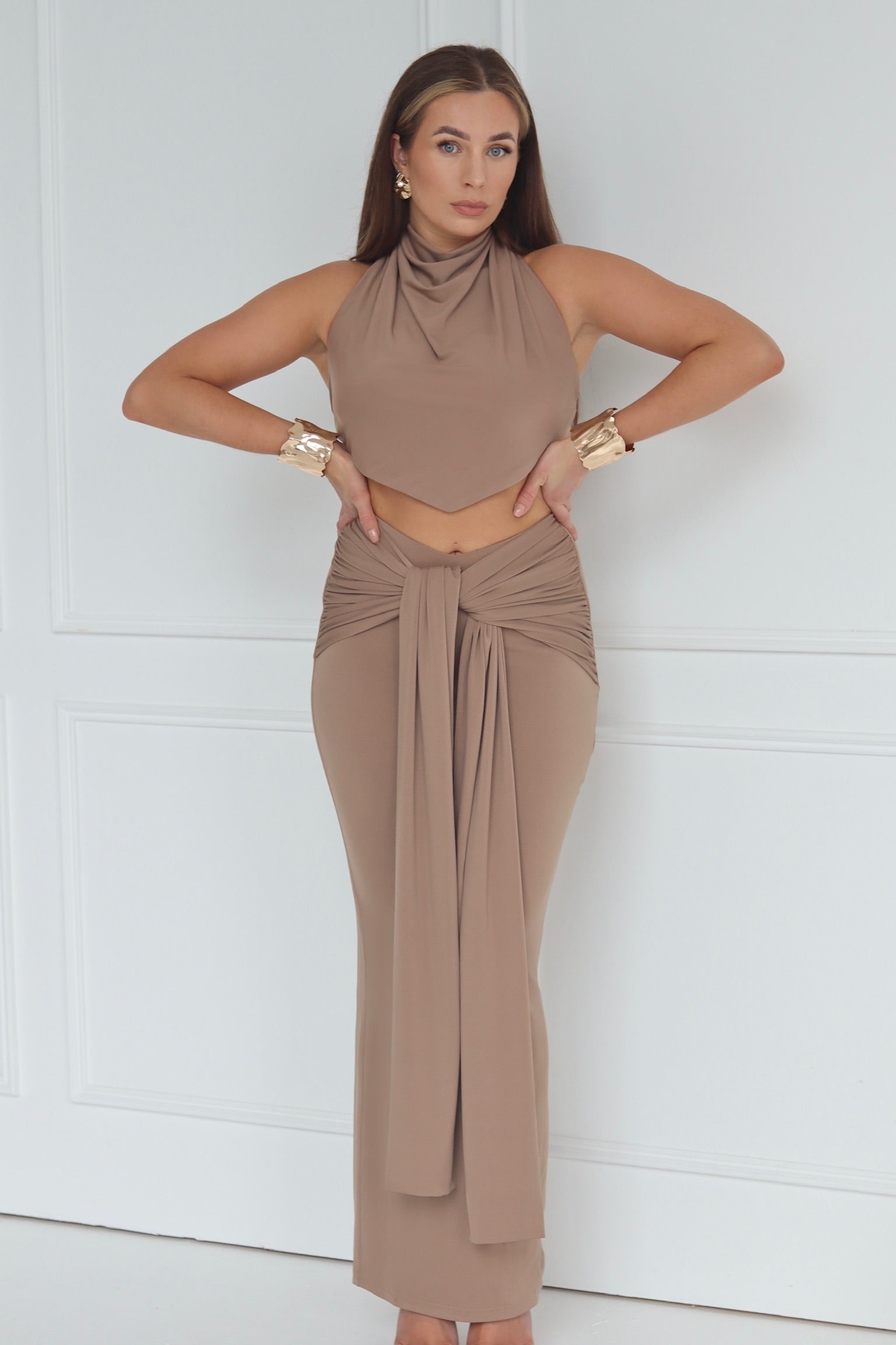 Draped maxi skirt hotsell