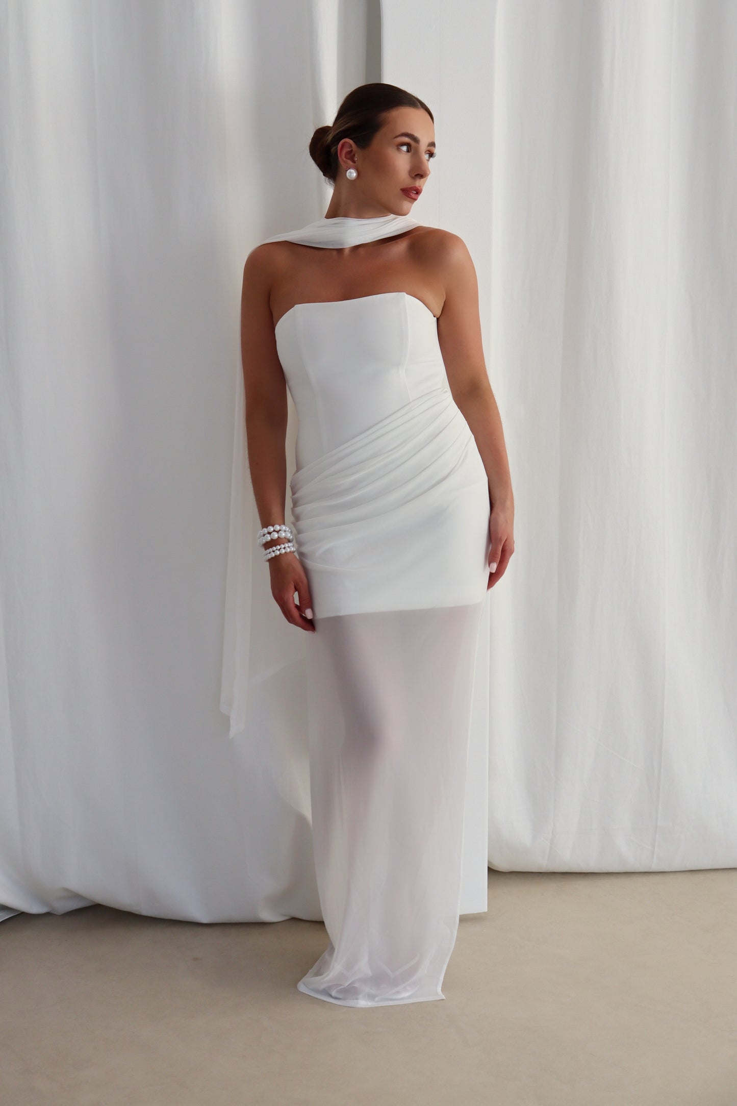'Harriett' Multiway Strapless Dress - White
